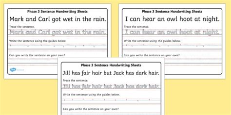 Handwriting Sheets | Handwriting Practice Sentences