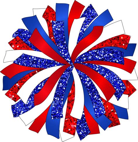 CUSTOM POM - Glitter and Glam Pom Pom Digital Clip Art - Red White Blue ...