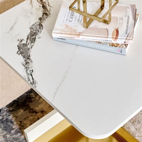 Buy Modern Radiance Ceramic Top Accent Table - Cream from Home Centre ...