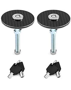 QWORK Car Hood Lock, 2 Piece Universal Bonnet Cover Lock Key Pin Kit ...