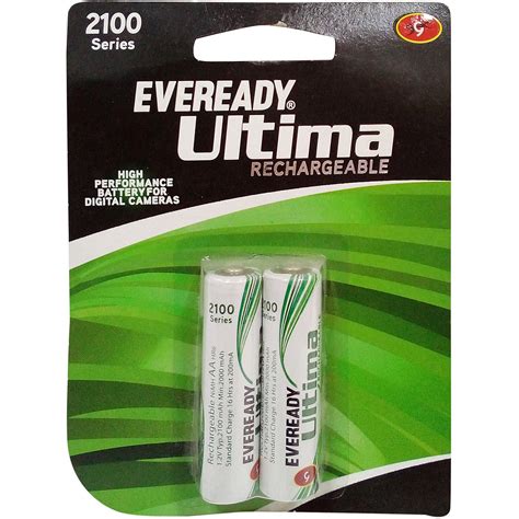 Eveready Ultima Rechargeable Batteries - 2AA 2100 Series, 2U Pack ...