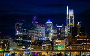 Wallpaper tower, buildings, lights, city, twilight, clouds hd, picture ...