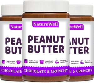 Naturewell Pack of 3 Chocolate Peanut Butter (Crunchy) A Healthy Pre ...