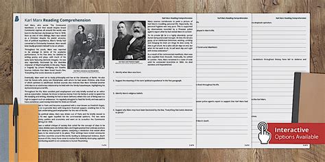 Karl Marx Reading Comprehension