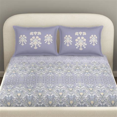 Buy SPACES Essentials Cotton 144TC Printed 3Pcs King Fitted Bedsheet ...