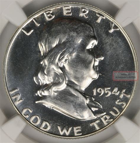 1954 Franklin Silver Half Dollar 50c Ngc Pf63