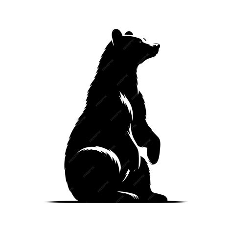 Bear sitting Silhouette vector illustration isolated on white background | Premium AI-generated ...