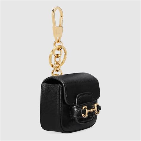 Gucci Horsebit 1955 keychain in black leather | GUCCI® US