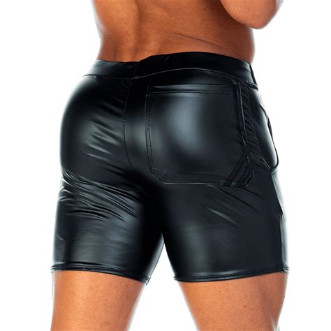 2 FETICHE BLACK SHORT - Men's black leather shorts – Gigo Underwear ...
