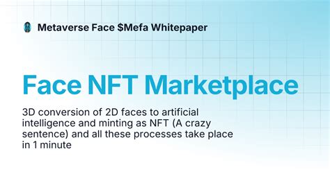 Face NFT Marketplace | Metaverse Face $Mefa Whitepaper