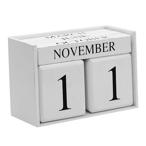 MICKYU Desk Calendar 2023-2024, Large Wooden Block Calendar Month Date ...