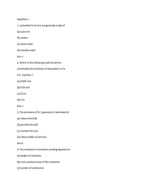 Basic Electrical Questions and Answers 的图像结果