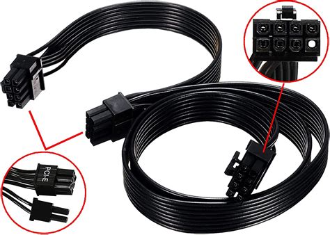 Pi+®(PiPlus®) PSU 8 Pin Male to Dual PCIe 2X 8 Pin (6+2) Male Power Ca ...