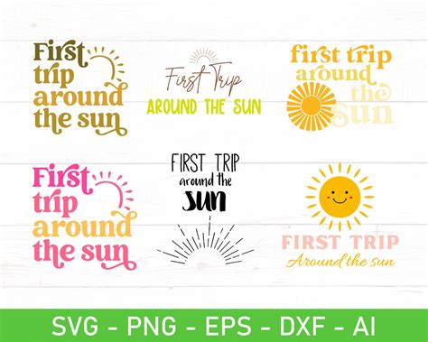 First Trip Around the Sun Svg Bundle, 1st Birthday Svg, First Birthday ...