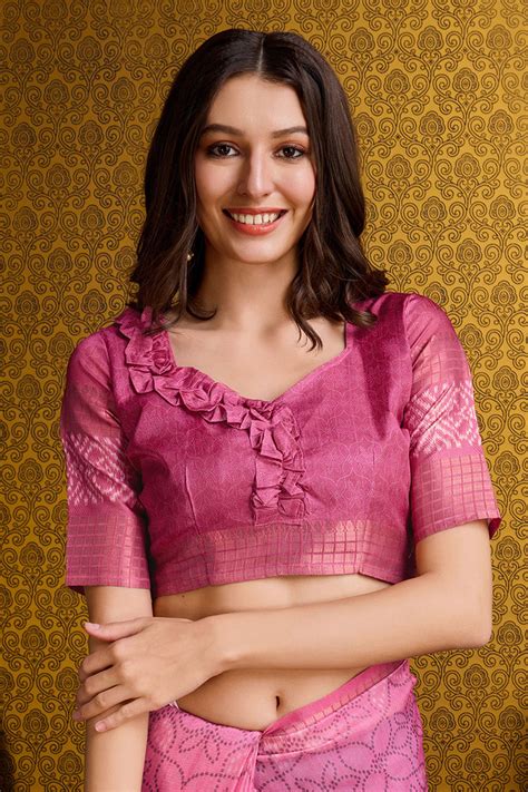 Buy Pink Silk Saree With Blouse Piece 32499 Online | Karagiri