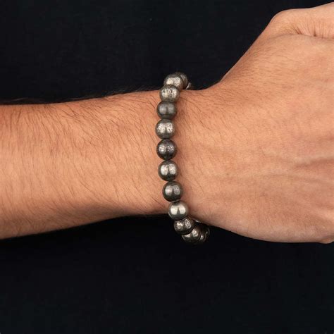 Money Magnet Pyrite Natural Stone Bracelet with MagSnap | Mesmerize