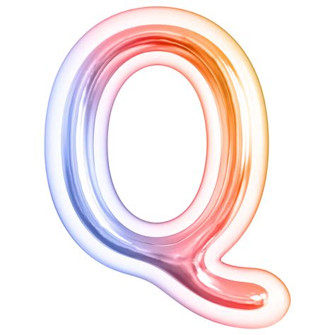 Gradient bubble letter Q font 3d render 36305244 PNG