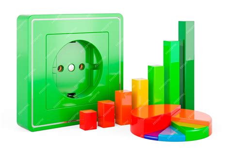 Premium Photo | Electrical outlet socket with growth bar graph and pie ...