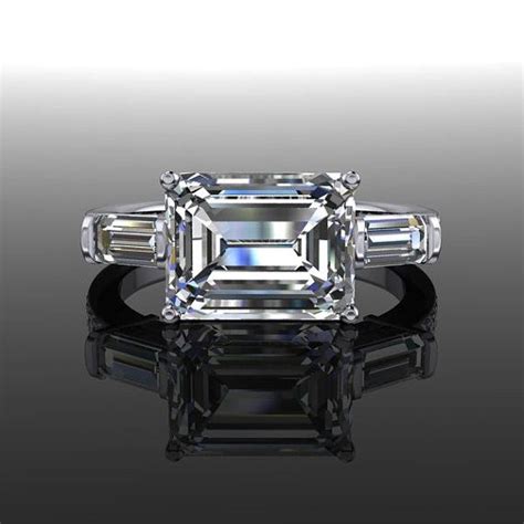 emerald cut engagement ring moissanite