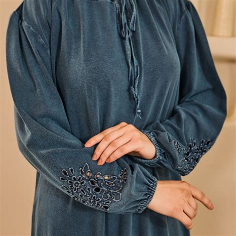 Nora Relaxed Fit Nightdress – Denim Blue – Debaans