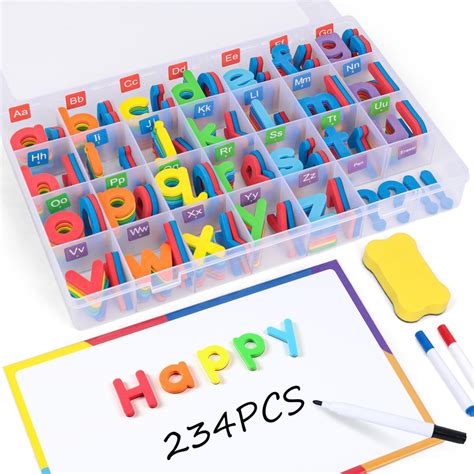 Amazon.com: JoyCat Classroom Magnetic Letters Kit Colorful 234 Pcs with ...