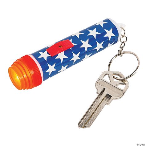 Patriotic Mini Flashlight Keychains - 12 Pc.