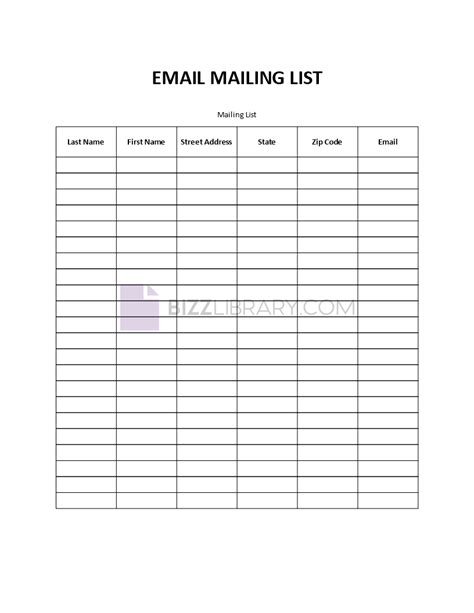 Image result for Mailing List Names