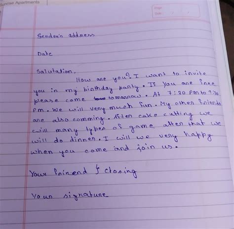 Write a letter to invite your friend on your birthday party - Brainly.in