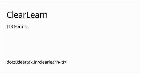ITR Forms | ClearLearn