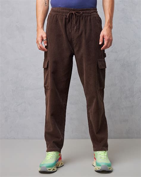 Buy Men's Brown Tapered Fit Japanese Cargo Carpenter Pants Online at ...