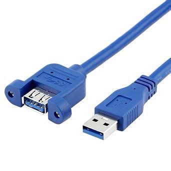 PARUHT USB 3.0 Male to Female Extension Cable with Panel Mount Screw ...