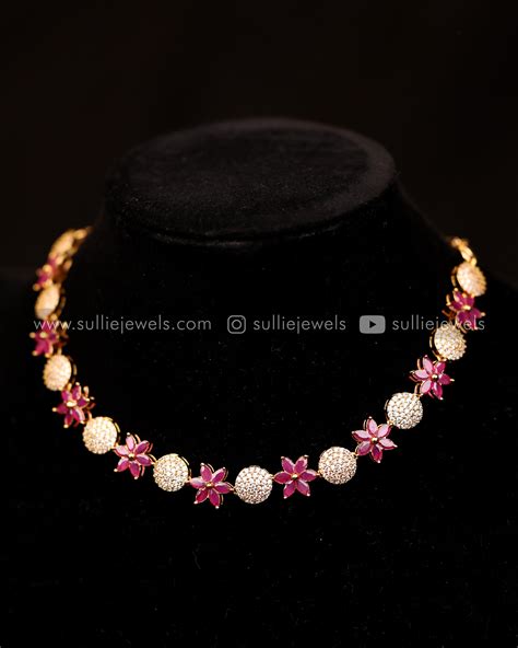 Diamond Flower Necklace Set - 3 colours – sulliejewels