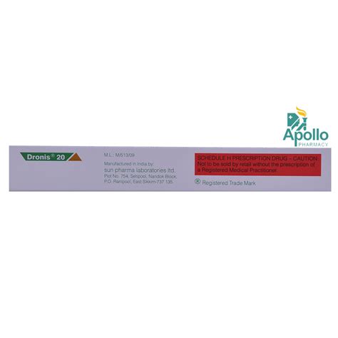 Dronis 20 Tablet | Uses, Side Effects, Price | Apollo Pharmacy