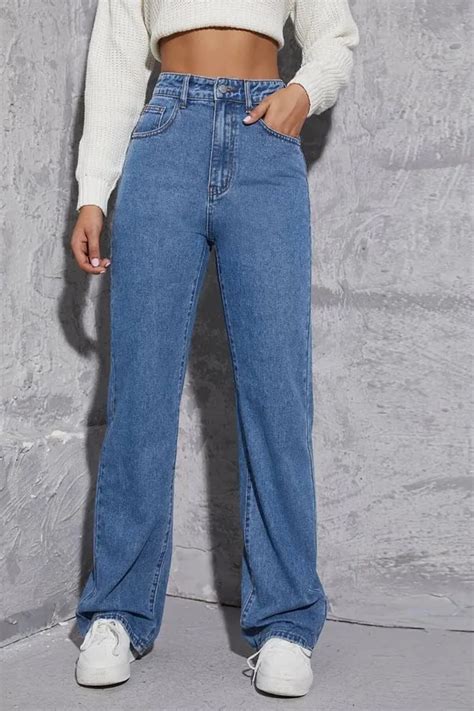 DDMCLOTHING Kinnear Soveo Stone Blue High Rise Straight Fit Denim Jeans ...