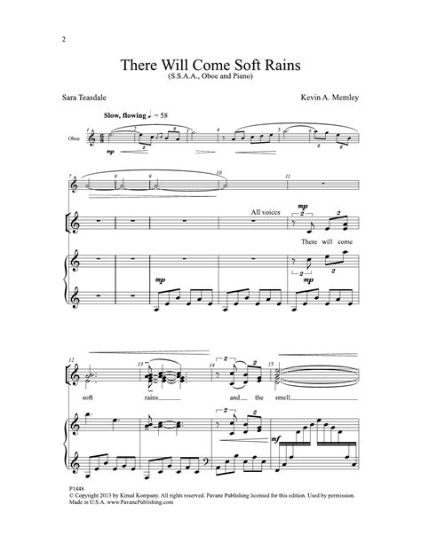 There Will Come Soft Rains (of War) by Sara Teasdale Sheet Music for ...