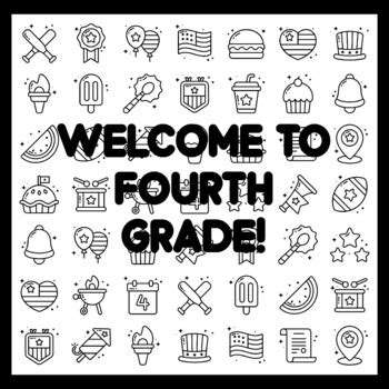 WELCOME TO FOURTH GRADE! 3 by 3 feet Collaborative Art, Fourth Of July ...