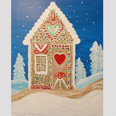 Holiday gingerbread house acrylic painting tutorial – Artofit