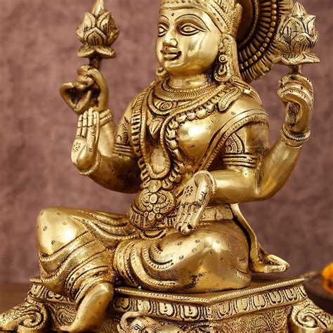 Buy Pure Brass Goddess Lakshmi Statue 12 Inches | Symbol of Prosperity ...