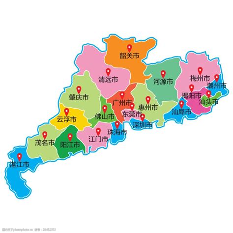 广东省区域地图矢量素材图片-图行天下素材网