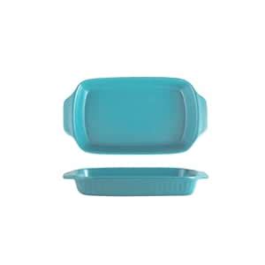 Buy Nestasia Small Blue Rectangular Ceramic Pan With Handles for Baking ...