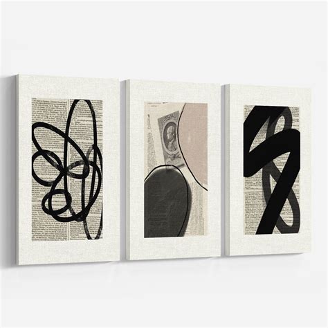Abstract Paper III Art Set of 3 Texture Wall Decor Painting. – Dessine Art