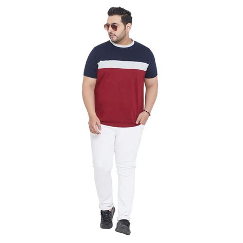 Men Plus Size Ella Colorblock Round Neck Tshirt – bigbanana