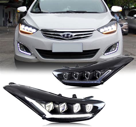 Buy inginuity time LED Headlights for Hyundai Elantra 2012 2013 2014 2015 Start-up Animation ...