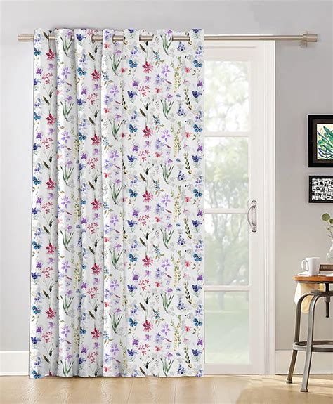 Buy Oasis Home Collection Cotton Floral Grommet Door Curtains With Tie ...