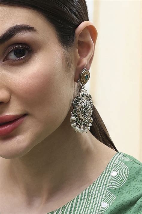 Buy Green Brass Drop & Danglers Online at Biba Global