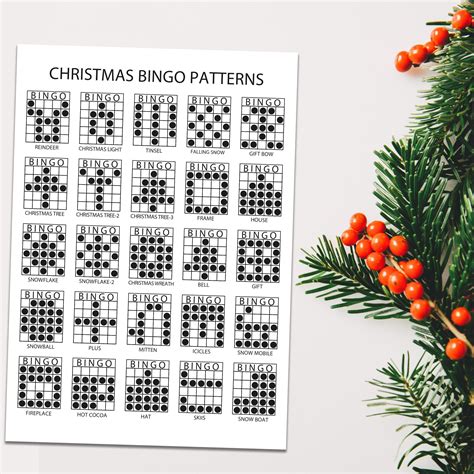 Christmas Bingo Patterns | Printable Christmas Bingo Party Game | 50 ...