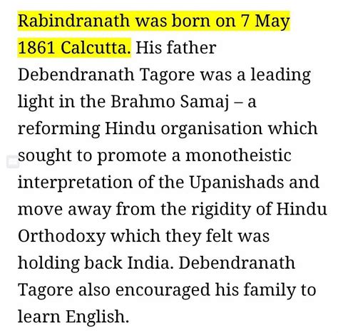 write a short biography kal sketch of Rabindranath Tagore with the help ...
