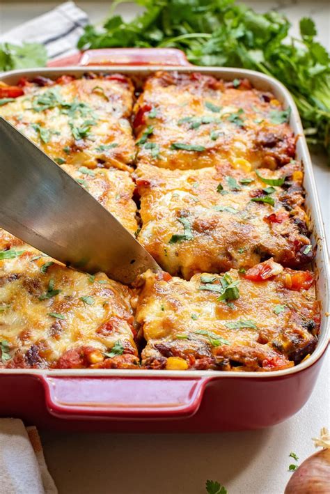 Mexican Tortilla Casserole -- vegetarian, fast, and a family favorite!