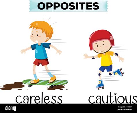 Opposite word of careless and cautious Stock Vector Image & Art - Alamy