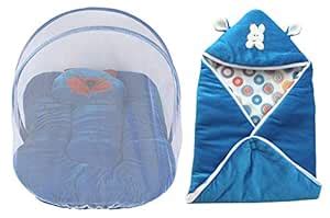 Buy My Newborn Designer Baby Blanket -4 Pcs (Blue) | Hooded Sleeping ...